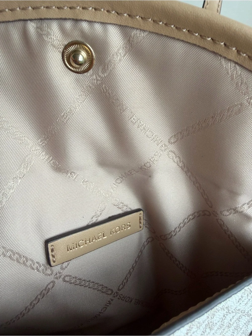 Michael Kors Eva Large Monogram Shopper Tote Vanilla Multi